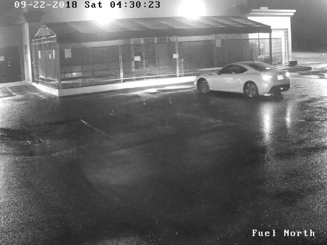 This photo appears to show a suspect vehicle in connection to a break-in at a Scotch Creek gas station on Sept. 22, 2018.