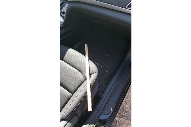 This is the stick Franks believes was used to open her car door.