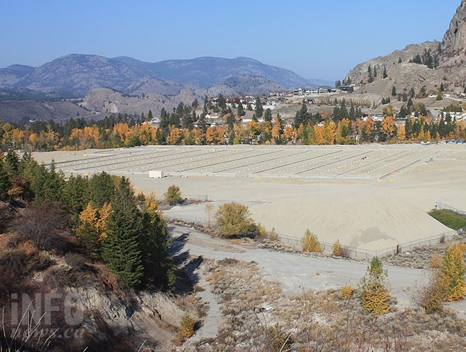 After a flurry of construction activity this summer work has halted on the medical cannabis facility under construction on the former Weyerhaeuser mill property in Okangan Falls.