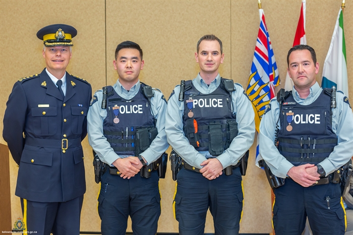 Three Kelowna Police Officers Awarded For Bravery | INFOnews | Thompson ...