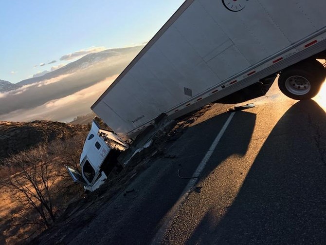 Highway 3 was closed for several hours, Saturday, Nov. 24, 2018, after a tractor-trailer crashed.