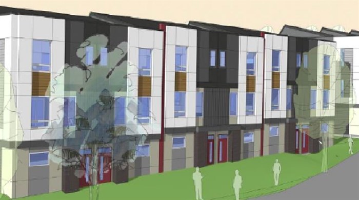 This drawing of a proposed row house development was rejected by Kelowna city council.
