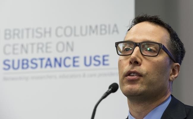 Dr. Evan Wood, Executive Director for B.C. Centre on Substance Use speaks during a news conference in Vancouver, Thursday, Feb. 21, 2019. A expert report released, recommends legally regulated heroin sales to be allowed in British Columbia.