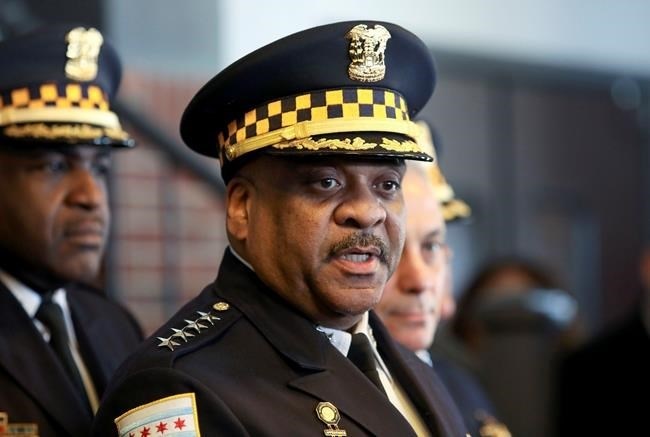 Chicago Police Superintendent Eddie Johnson speaks during a news conference Tuesday, March 26, 2019, after prosecutors abruptly dropped all charges against 