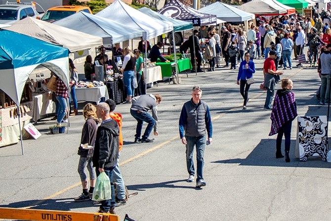 FILE PHOTO - The Kamloops Farmers' Market is seen in pre-COVID-19 times in this file photo. It's a sure sign of spring and that summer can't be too far away. Farmers' markets are moving back outside in the Okanagan and Kamloops.