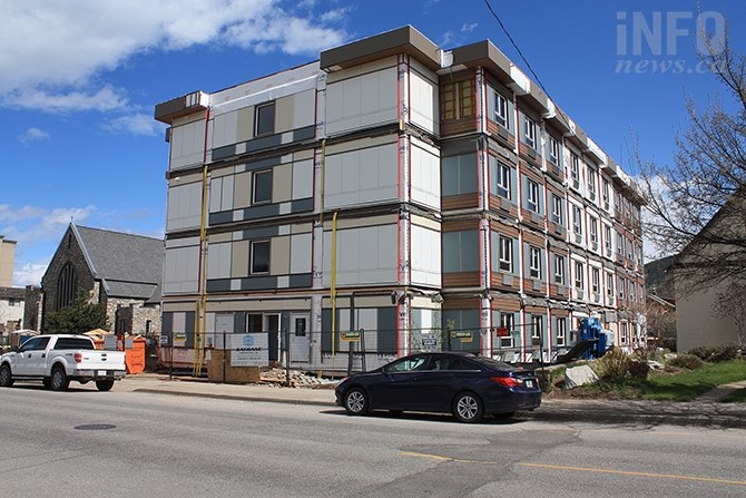 The modular construction of the province's social housing project on Winnipeg Street in Penticton is complete, with crews now installing windows and doors. Ministry of Housing's Melanie Kilpatrick says the units should be ready for occupancy this August. 