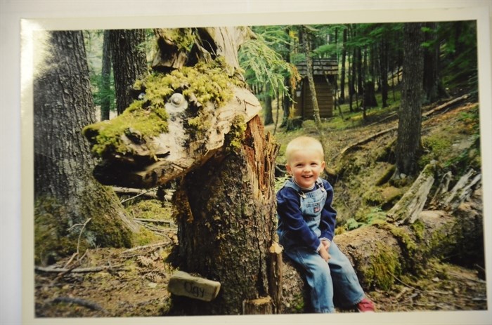 Lyn Briggs' grandson Anders Poppleton on the trail in 2003.