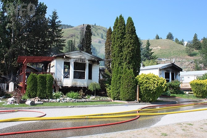 A fire in a modular home at Riva Ridge Estates this morning, May 29, 2019, spread to a neighbouring unit.