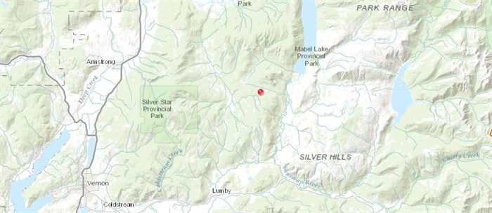 The red dot indicates the general location of the fire.