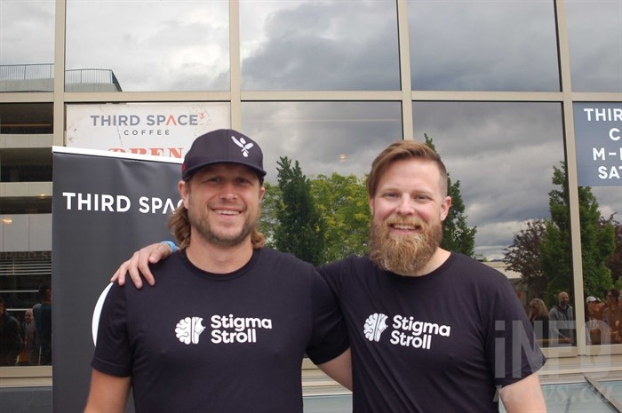 Clayton Nelson, left, and Reid Schretlen, who came up with the idea of the Stigma Stroll.