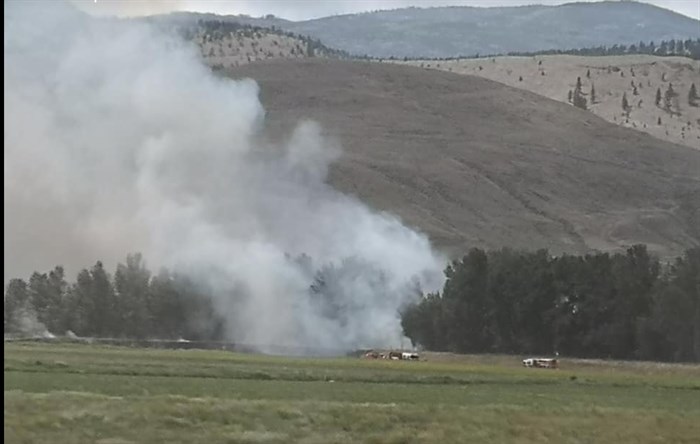 Smoke can be seen coming from an area near Cinnamon Ridge on June 19, 2019.