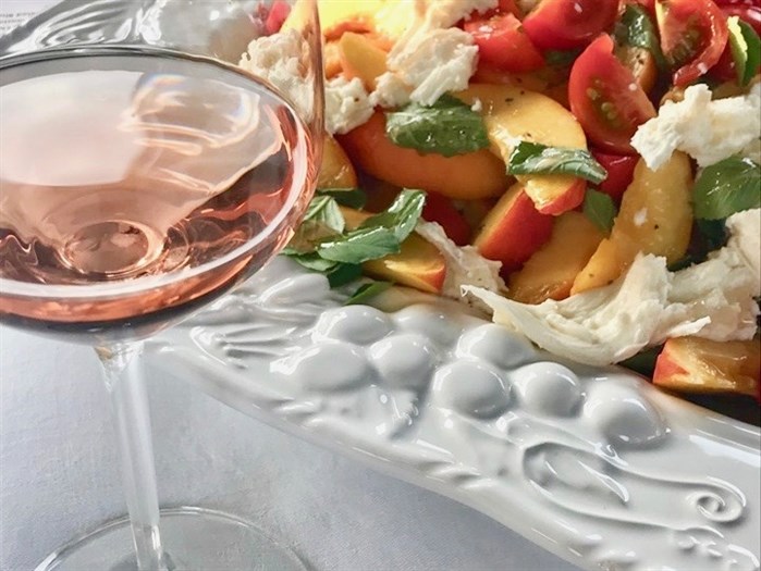 The last pop up dinner was at Meyer Family Vineyards featuring Mayhem wines. The Tomato & Peach salad paired perfectly with Mayhem Rosé