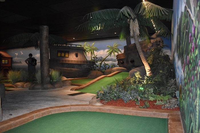 The indoor Jungle golf course, remodelled after flooding in summer of 2017.
