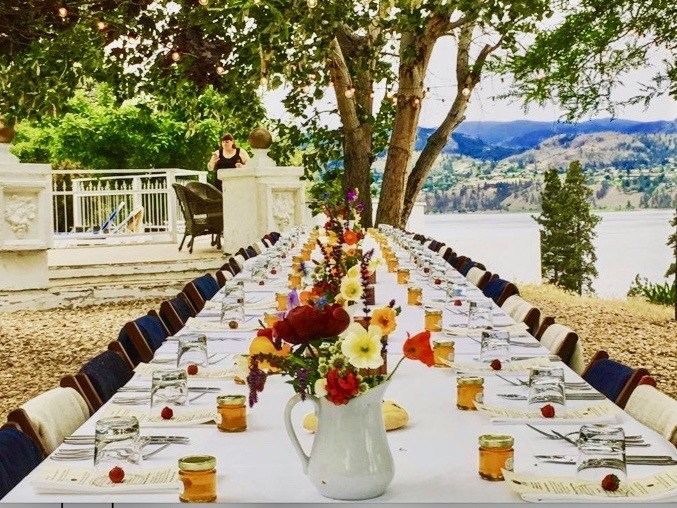 Joy Road Catering's famous long table events have been a summer staple at God's Mountain (shown here). The pop up Sparkling Winemaker's Dinner at Bella Wines will be a very special event.