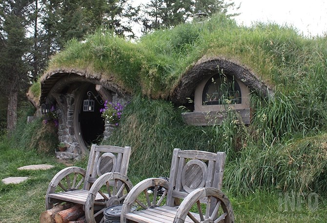 The Halfling Hideway is true to form, Hobbit-wise, built into a hillside on Bardes' ranch near Bridesville, B.C.