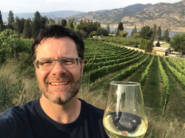 Rob on the new vineyard