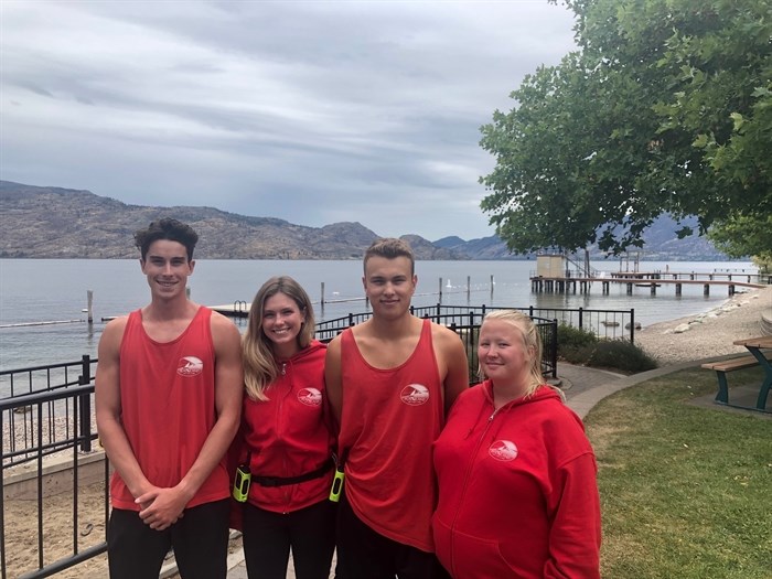 Daniel O’Brien, Josie Montgomery, Zach DaSilva and  Megan Cameron were four of five lifeguards on duty Aug. 21.   
