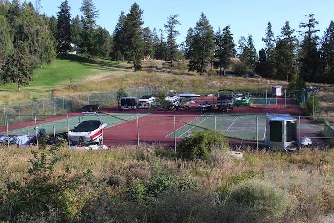 These tennis courts were actively used when the new owners came in. This is the area where new construction may be possible.