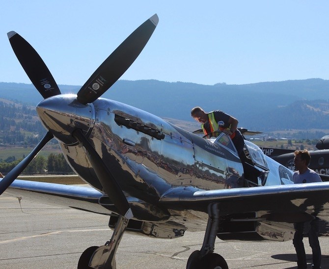 Kelowna-Lake Country MP Stephen Fuhr got to sit in the cockpit of the Silver Spitfire, Thursday, Sept. 5, 2019.