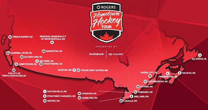 The Hometown Hockey Tour will be in Salmon Arm in March of 2020. 