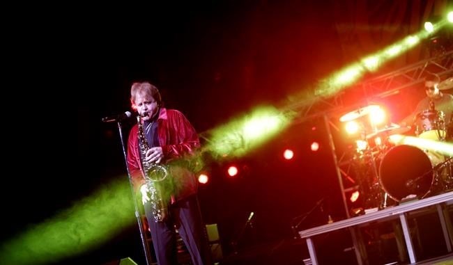 FILE - In this April 2, 2016 file photo, Eddie Money performs at GlenOak High School in Canton, Ohio. Family members have said Eddie Money has died on Friday, Sept. 13, 2019.