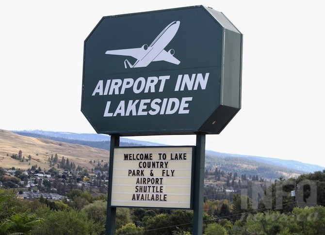 Driving along Highway 97 from the north, this sign still invites guests.