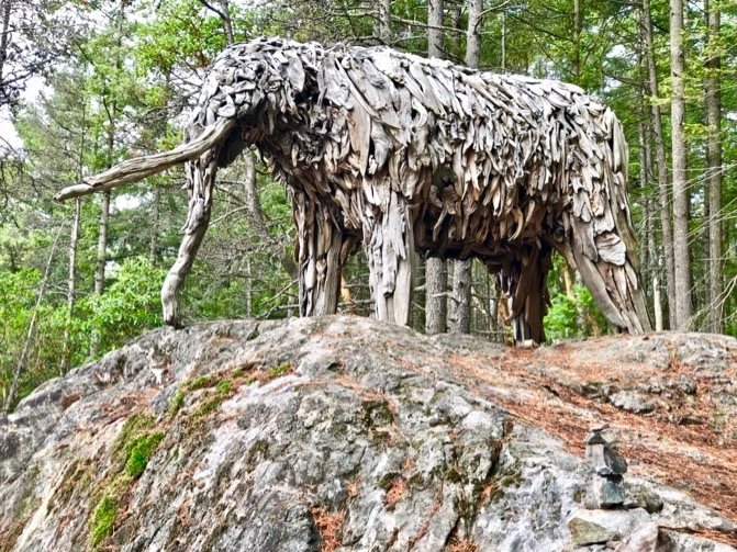 The great driftwood Mastodon art installation is a must see
