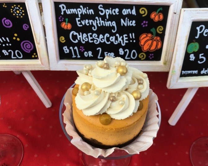 This pumpkin cheesecake is from Kelowna's Sweet Romance bakery and it Is absolutely amazing. If you don't have time to make your own - or don't feel like it - this is what you need.