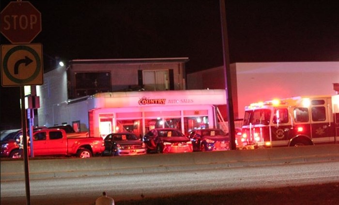 Crews responded to the early morning fire at Country Auto.