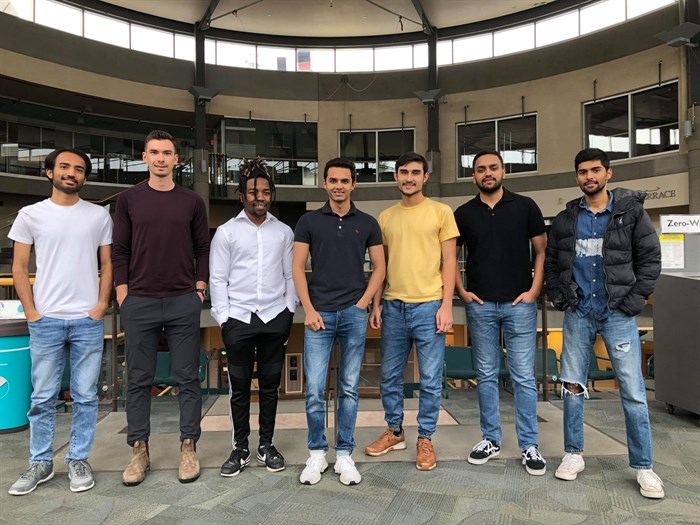 From left to right: Dipak Parmar, Corbin Marcotte, Alex Veera, Darshan Patel, Ildus Kahlitov, Gagan Bajwa and Sachin Akula. These seven have been working since May to bring a streamlined system for second-hand online sales.


