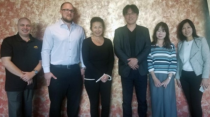A Kamloops-based company just signed a deal with a major Japanese health care company and it seems that easy sleep is going to spread around the world. From left to right: Corey Sigvaldason, Marshall Krueger, Nancy McGovern, Kazuhiko Watanabe, Miyako Watanabe and interpreter Michiko Sundin.