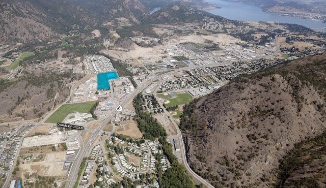 The blue area shows the location of the new industrial park in West Kelowna.