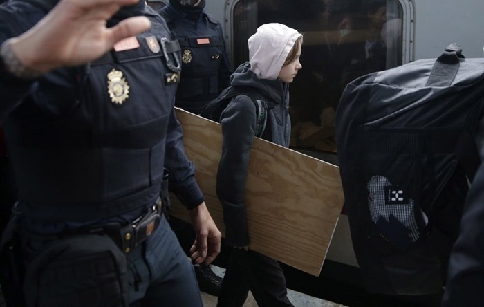 Climate activist Greta Thunberg arrives in Madrid on Friday, Dec. 6, 2019. Climate activist Greta Thunberg has arrived by train in Madrid, where a global U.N.-sponsored climate change conference is underway. The Swedish teen is scheduled to join thousands of other youth later on Friday in a march to demand negotiators and politicians' real action in tackling the planet's rising temperatures.