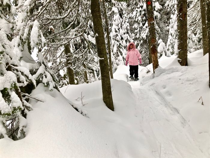 Cristi- snowshoeing on one of the many beautiful trails.