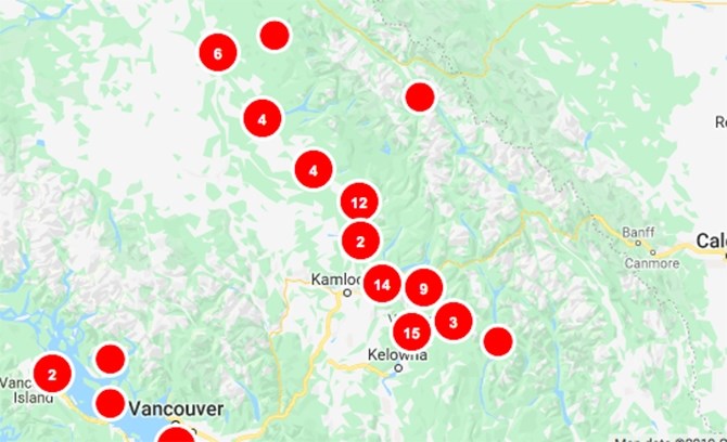 BC Hydro is responding to numerous power outages this morning, Dec. 31, 2019.