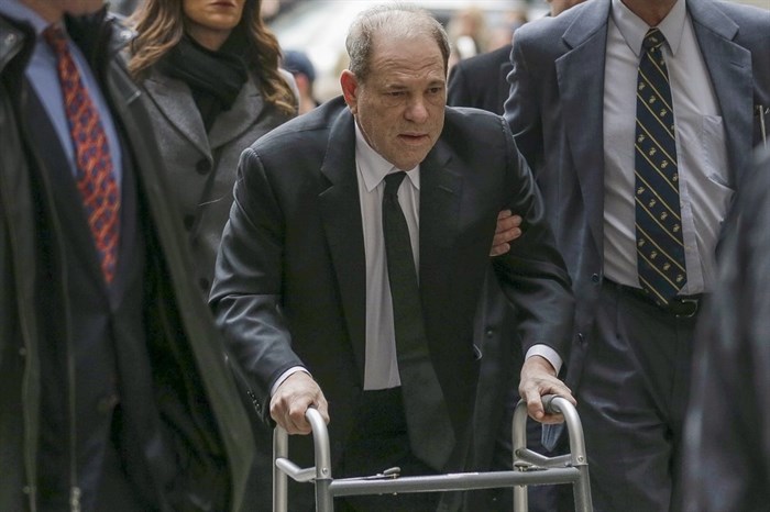 Harvey Weinstein arrives at federal court, Monday, Jan. 6, 2020, in New York. The disgraced movie mogul faces allegations of rape and sexual assault. Jury selection begins this week. 