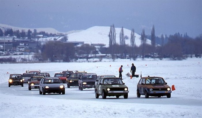 Ice racing at Swan Lake, 1997.