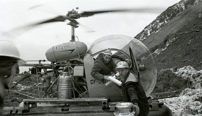 Helicopter pilots flew supplies and materials in and out of the debris field in the days immediately following the slide.