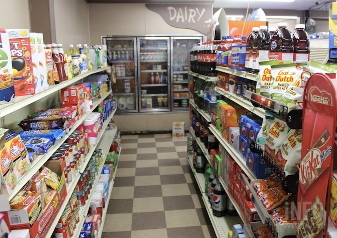 This a convenience store to groceries are kept to a minimum.
