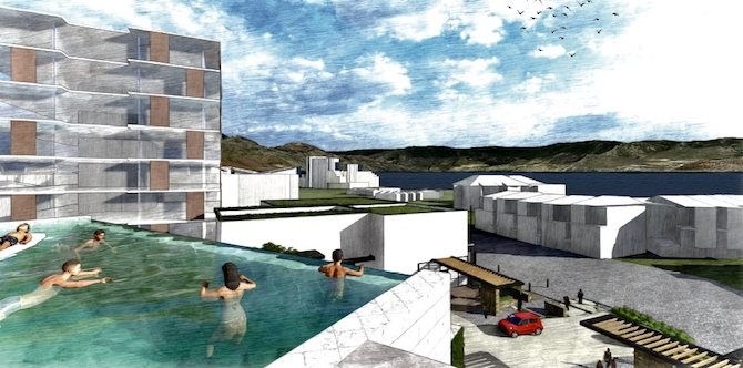 The over look pool will be "reminiscent of living at a grand resort" according to the developer.