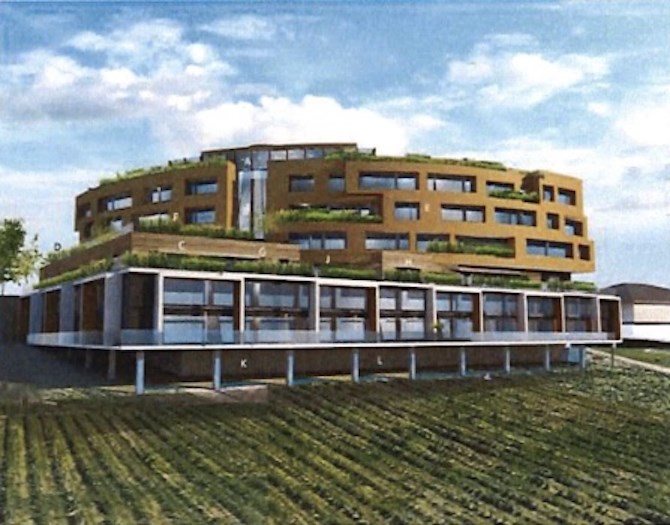 An artist's rendition of the proposed Culinary College for Humanity at Summerhill Pyramid Winery in Kelowna.