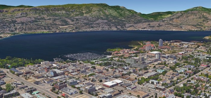 This is roughly what downtown Kelowna looks like today. It doesn't include high rises that are currently under construction.