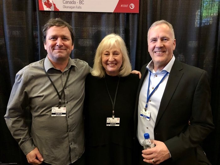 B.C. had a line up of stellar wines at the festival. Meyer Family Vineyards/Mayhem Wines were enjoying the festival - (l-r) Winemaker Chris Carson, Terry Meyer-Stone and JAK Meyer.