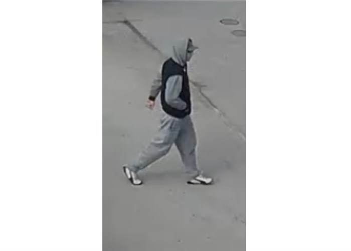 Kamloops RCMP have released this image taken from surveillance video of the suspect in a stabbing near the Husky on Columbia Street West, Tuesday, March 24, 2020.