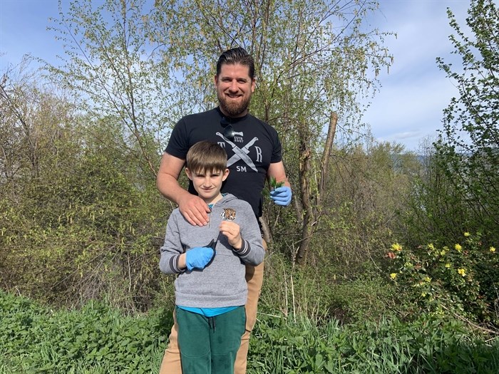 Chef Jesse Croy and son Lucas love going on foraging expeditions together.