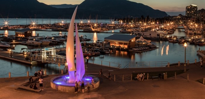 You can use this shot of the iconic Sails figure in Kelowna for your next conference call.