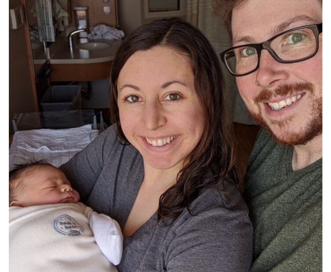 Tyson and Mikki with their son Maxwell, born May 2, 2020.