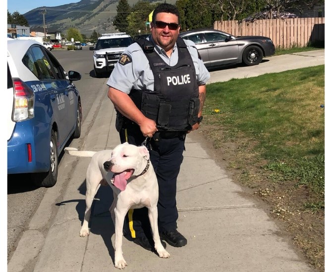 A Kamloops RCMP officer returned the dog to his owner.