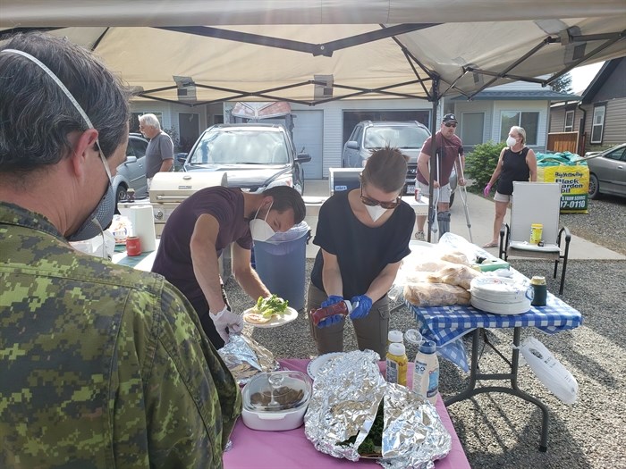 Officers enjoyed a communal barbecue in the Brocklehurst neighbourhood Tuesday night. 