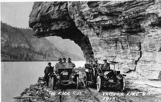 The Vaseux Lake bluffs were a popular spot for photographs back in the early pioneer days of the Okanagan.This photo was also taken in 1913.